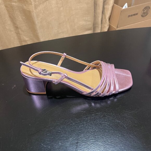 NWOT Reformation Eleonora Sling Back Block Heel Sandal in Pink Pearl -- Size 7.5 - Picture 8 of 9
